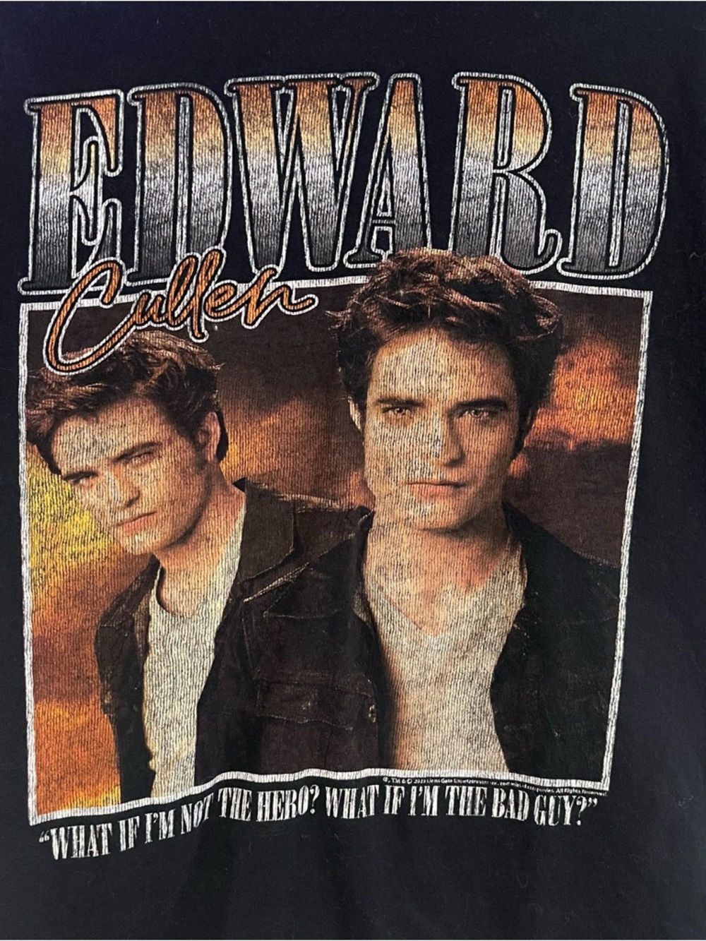 Twilight Black Graphic Short Sleeve T-Shirt Edward Cullen Design Medium Cotton - Picture 2 of 4